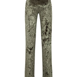 FERN - Low-rise velvet devoré pants