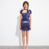 KAIA - Printed mini skirt with ruffles