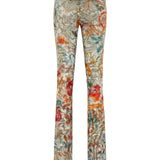 FLO - Floral-print devoré flare-leg pants