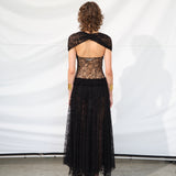 FLORENCE - Sheer black lace maxi dress