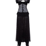 FLORENCE - Sheer black lace maxi dress