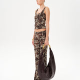 FLO - Low-rise printed velvet pants
