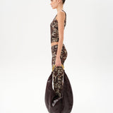 FLO - Low-rise printed velvet pants