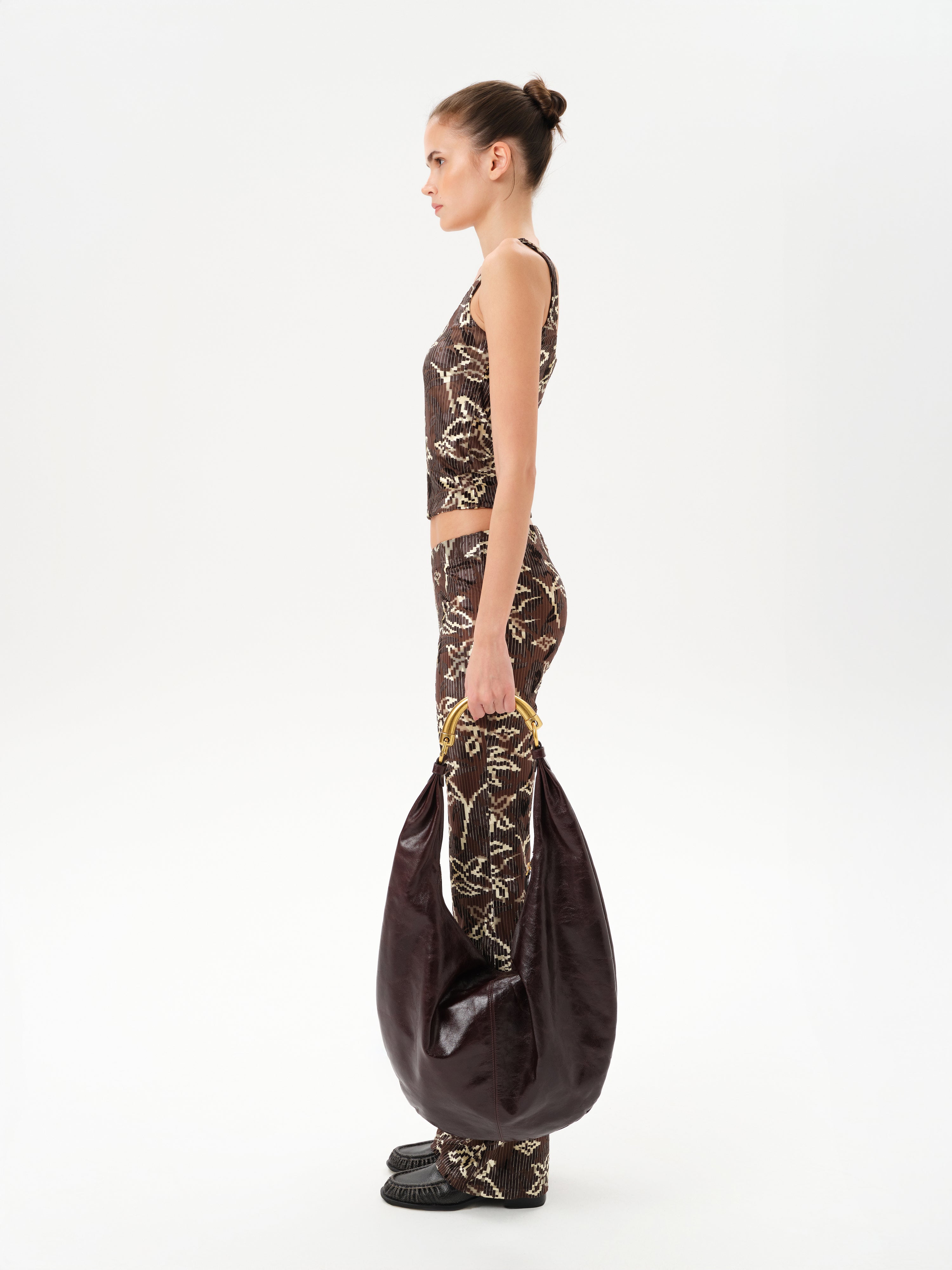 FLO - Low-rise printed velvet pants