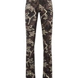 FLO - Low-rise printed velvet pants