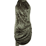 FRANKY - Velvet devoré mini halter dress