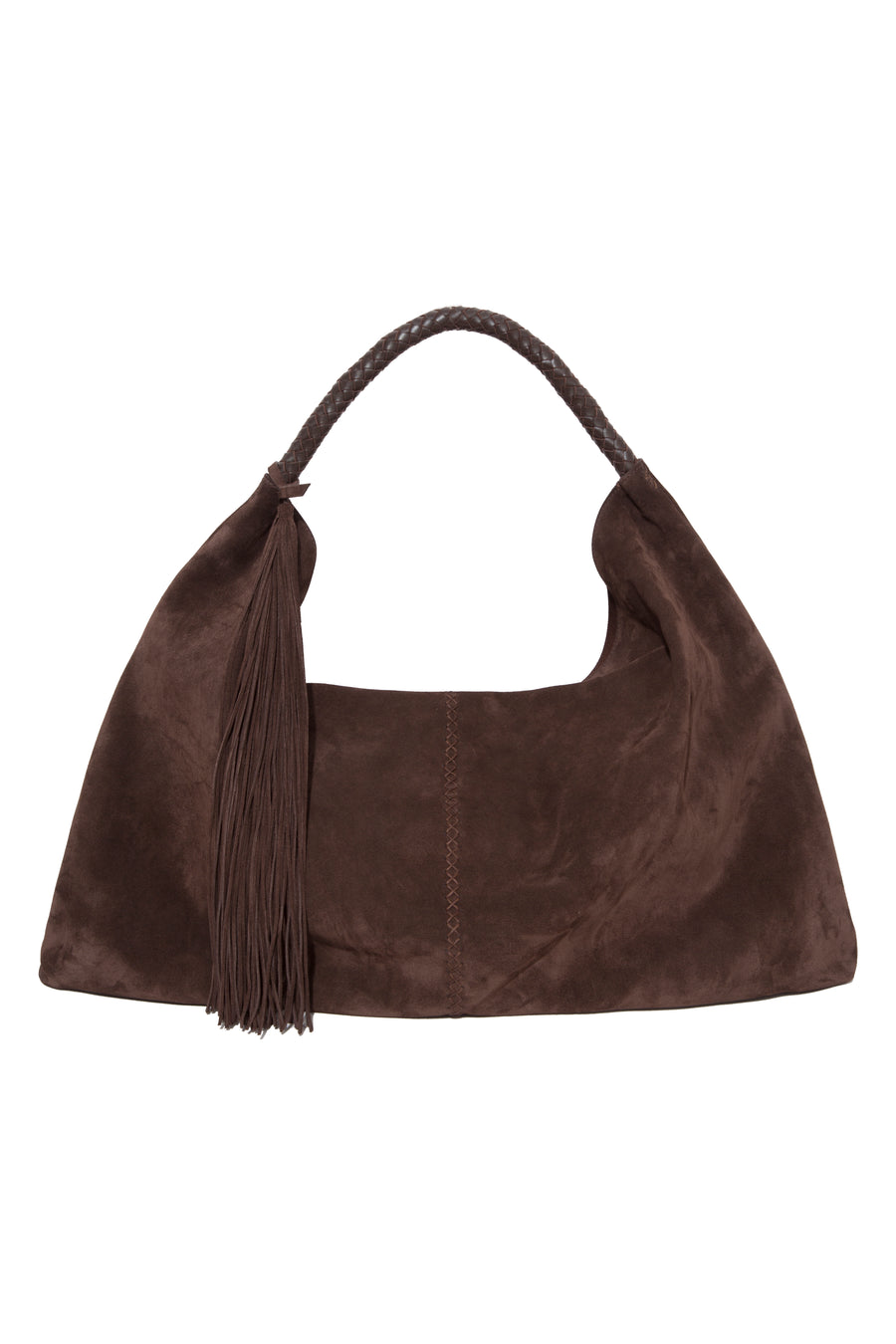 GALIA - Oversized suede tote bag with woven handle