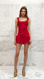 GEMMA - Mini dress with all-over ruched texture