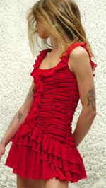 GEMMA - Mini dress with all-over ruched texture