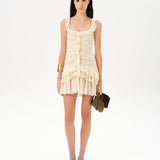 GEMMA - Mini dress with all-over ruched texture