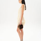 GEMMA - Mini dress with all-over ruched texture