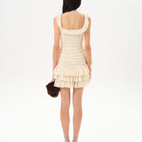 GEMMA - Mini dress with all-over ruched texture