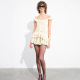 GEMMA - Mini dress with all-over ruched texture