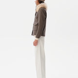 HARPER - Wool-blend jacket with fur collar