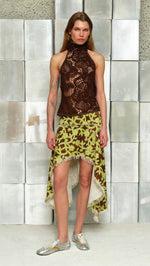 INDY - Halterneck crocheted top with open-knit texture