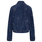 IOARIS - Cropped suede jacket with studs