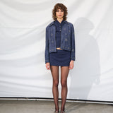 IOARIS - Cropped suede jacket with studs