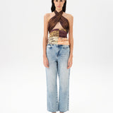 IZZY - Multi-pattern patchwork halter top