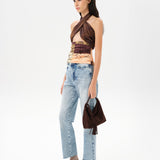 IZZY - Multi-pattern patchwork halter top