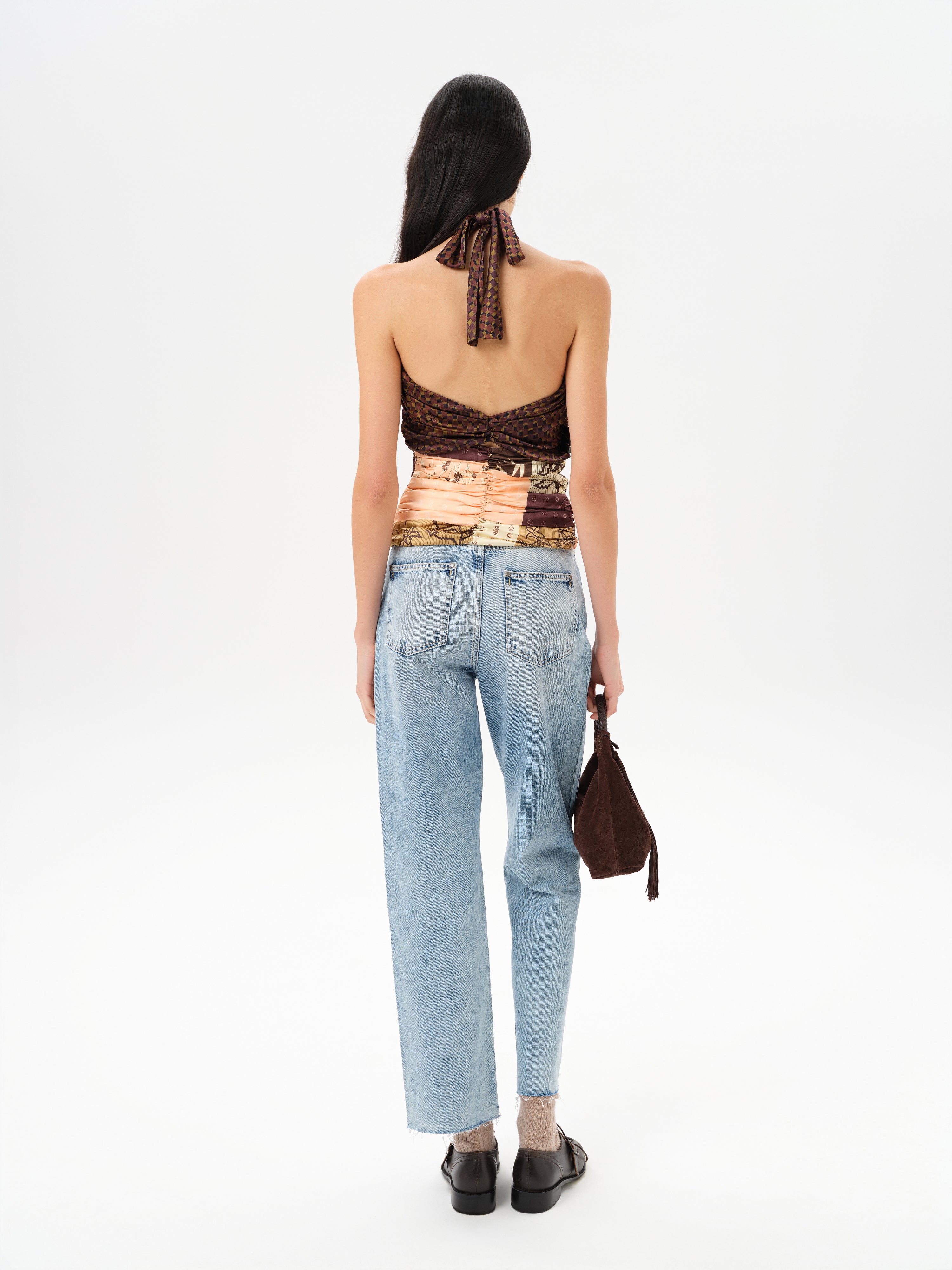 カットソー(長袖/七分) Patchwork Mesh Tops IZZY - Multi-pattern patchwork halter top by SIEDRÉS | Official