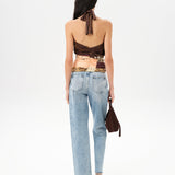 IZZY - Multi-pattern patchwork halter top