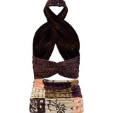 IZZY - Multi-pattern patchwork halter top