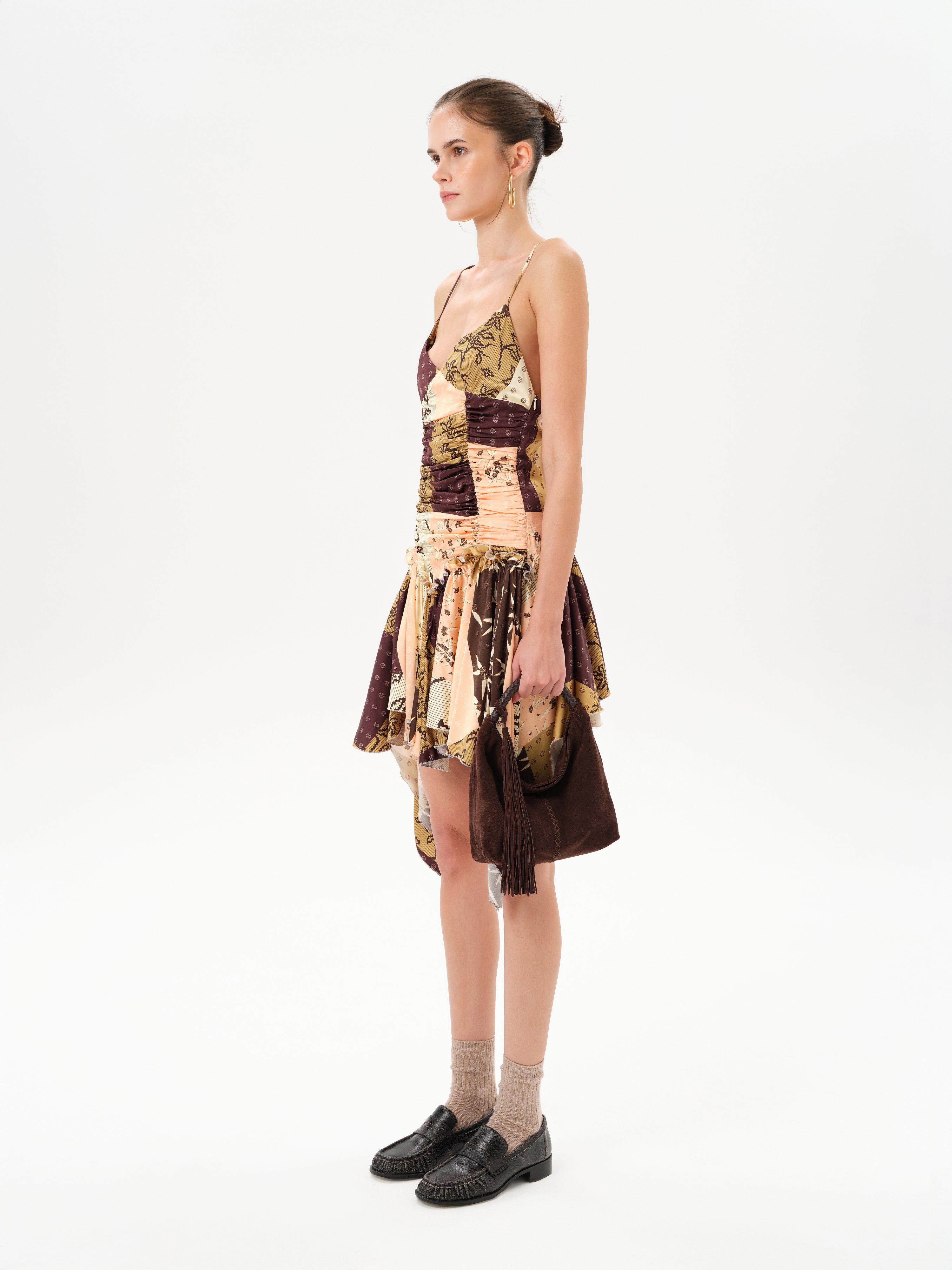 JAZ - Patchwork mini dress with ruffles - Multi 36 JAZ - Patchwork mini dress with ruffles - Multi 36