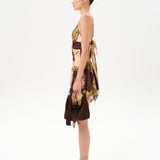 JAZ - Patchwork mini dress with ruffles