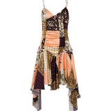 JAZ - Patchwork mini dress with ruffles
