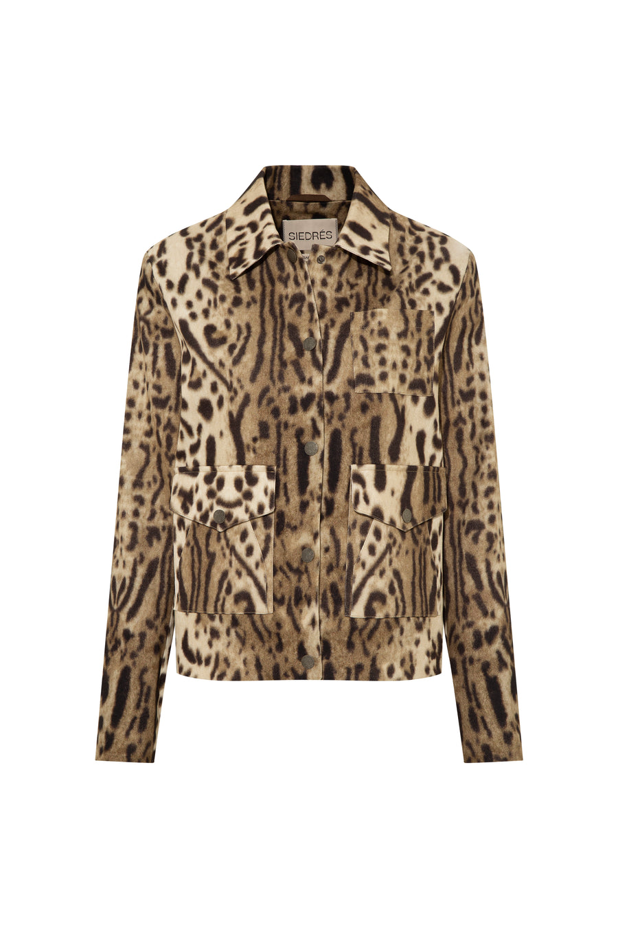 JEMY - Cropped animal-print jacket with front pockets