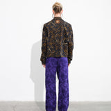 BRITY - Printed mid-rise satin pants