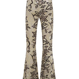 JESLYNN - Velvet pants with devoré detail