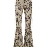 JESLYNN - Velvet pants with devoré detail