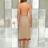 JOSETTE - Halter midi dress with side rouching