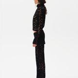 VIDA - Embroidered wide-leg pants with mini shorts