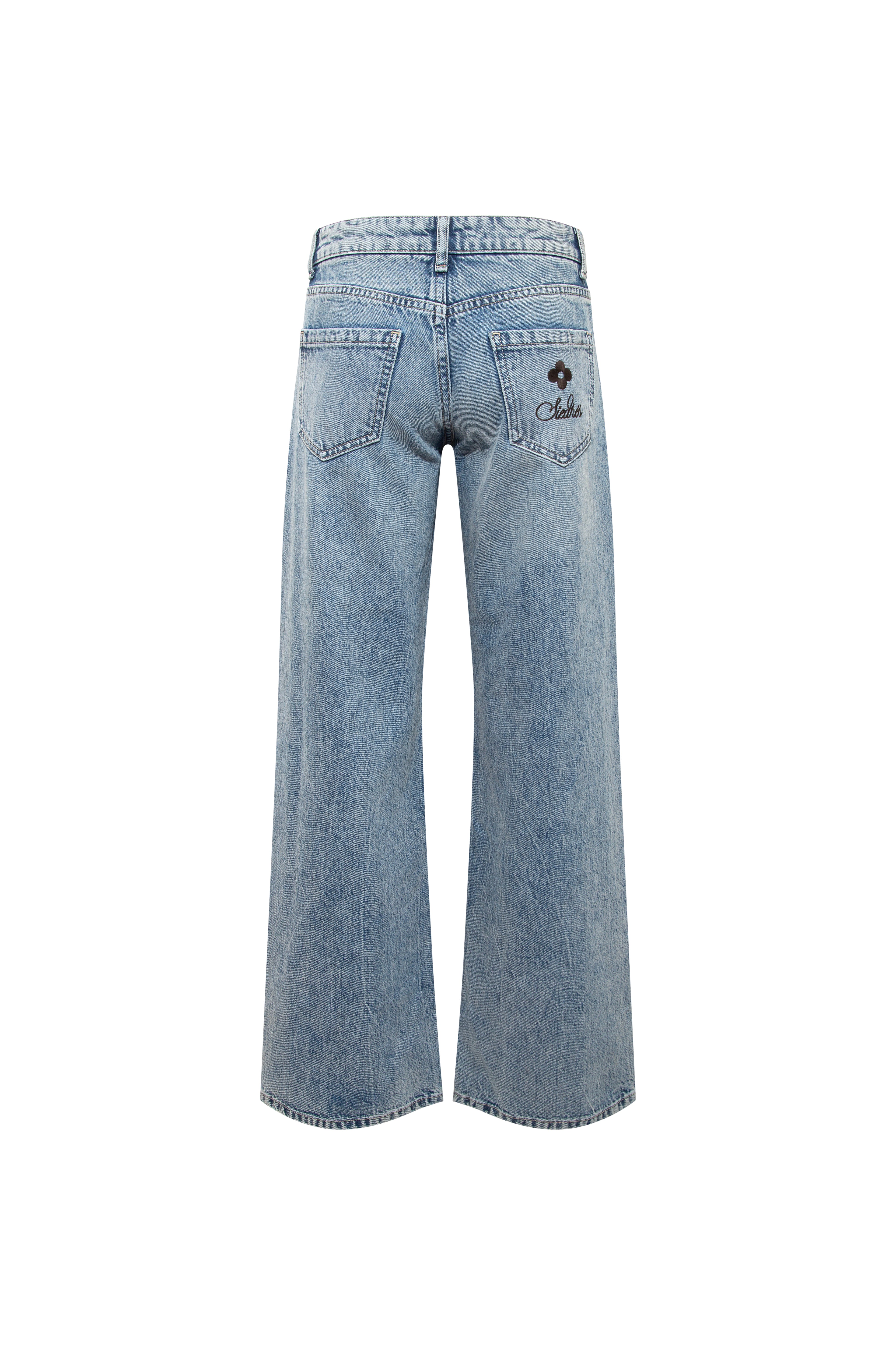 JUNIE - Beaded straight-leg jeans
