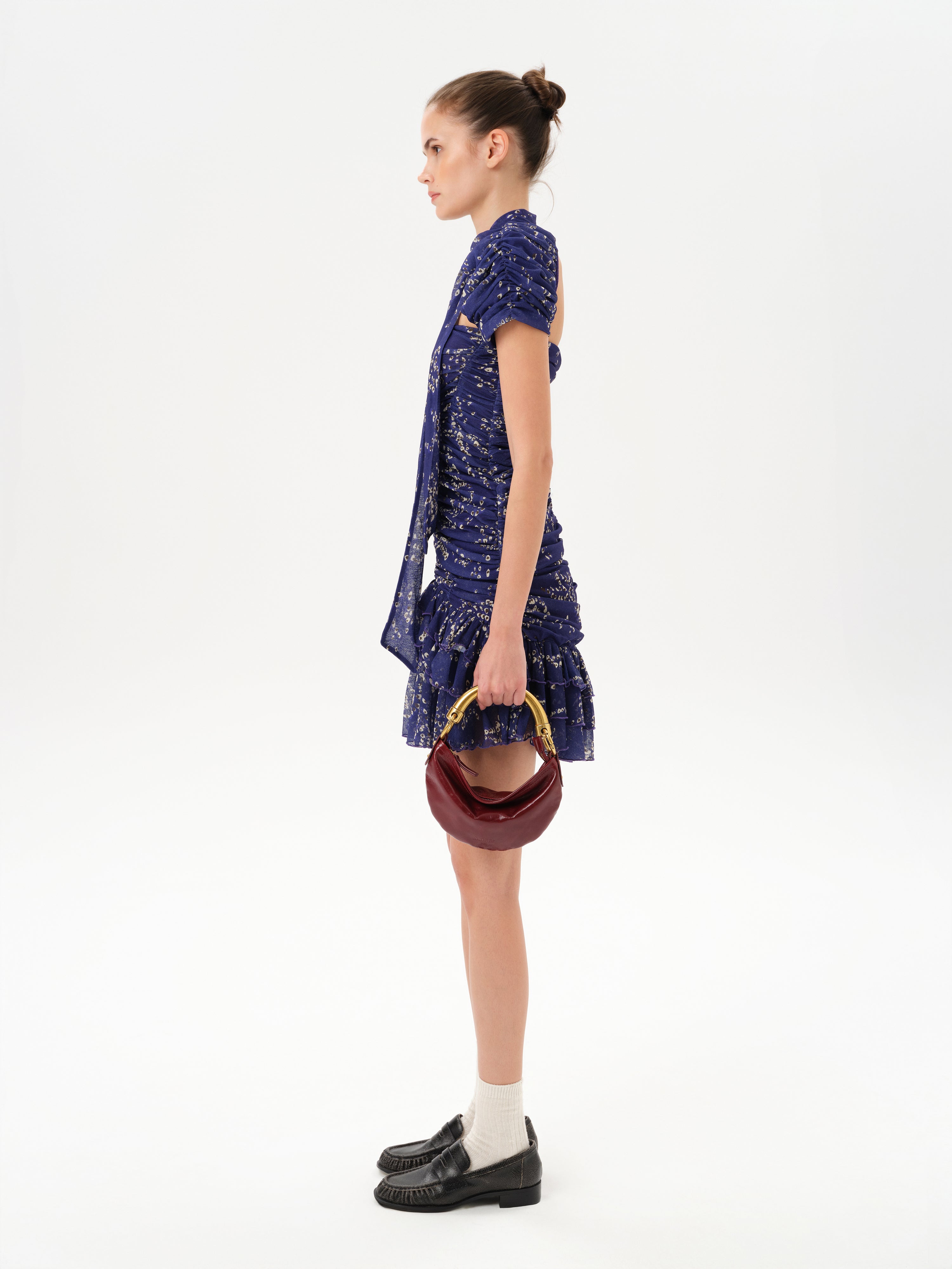 KAIA - Printed mini skirt with ruffles