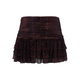 KAIA - Low-rise mini skirt with layered ruffles