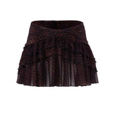 KAIA - Low-rise mini skirt with layered ruffles