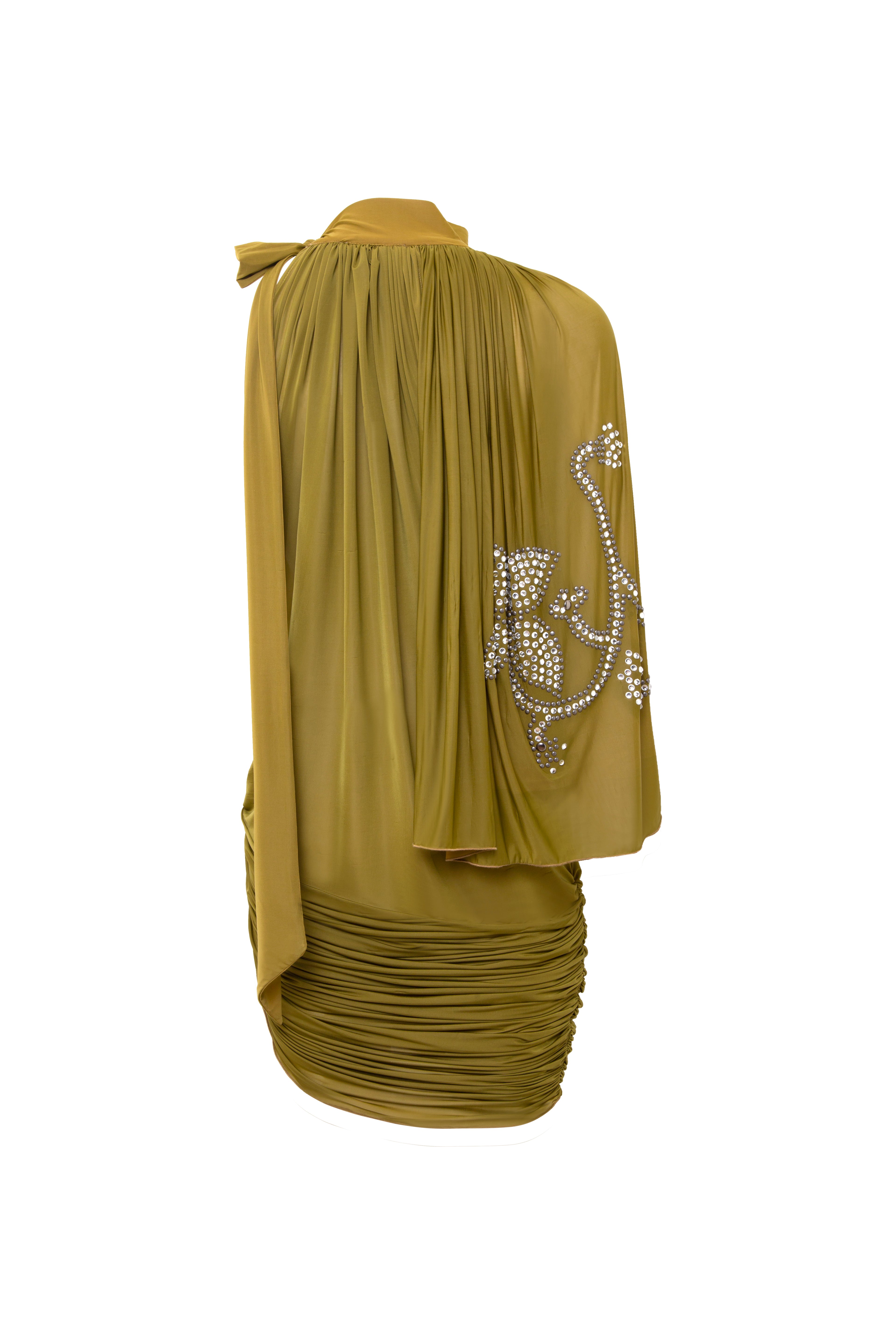 LAREL - Draped crystal embellished mini dress