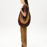 LENA - Contrast printed collar velvet devoré short-sleeve polo
