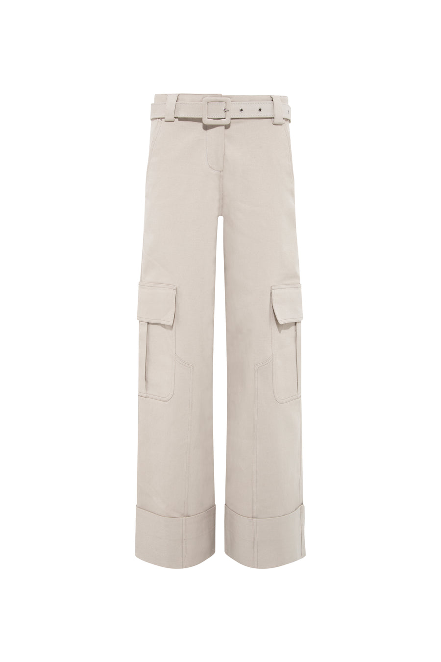 LETO - Wide-leg cargo pants with detachable belt