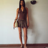 LINA - Floral print layered ruffle shorts