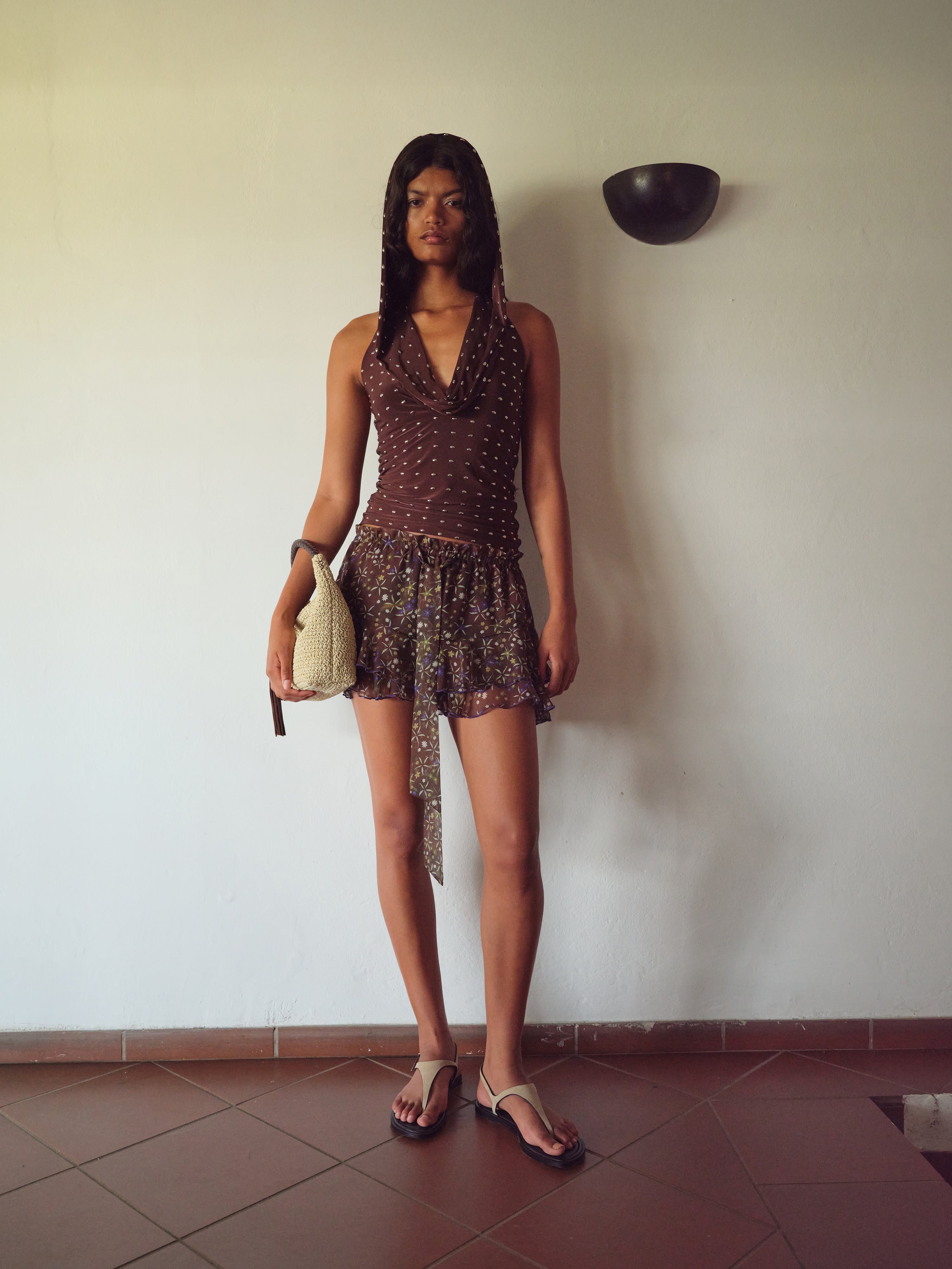 LINA - Floral print layered ruffle shorts