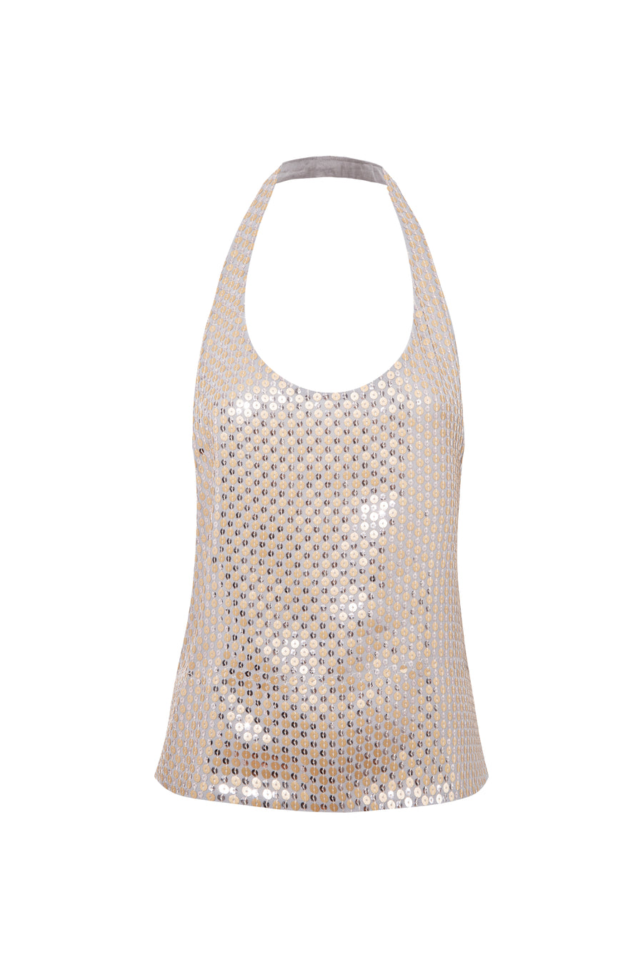 LORENZA - Sequined halterneck tank top