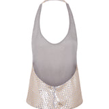 LORENZA - Sequined halterneck tank top