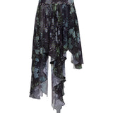 LUNELLE - Asymmetrical semi sheer midi skirt