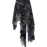 LUNELLE - Asymmetrical semi sheer midi skirt