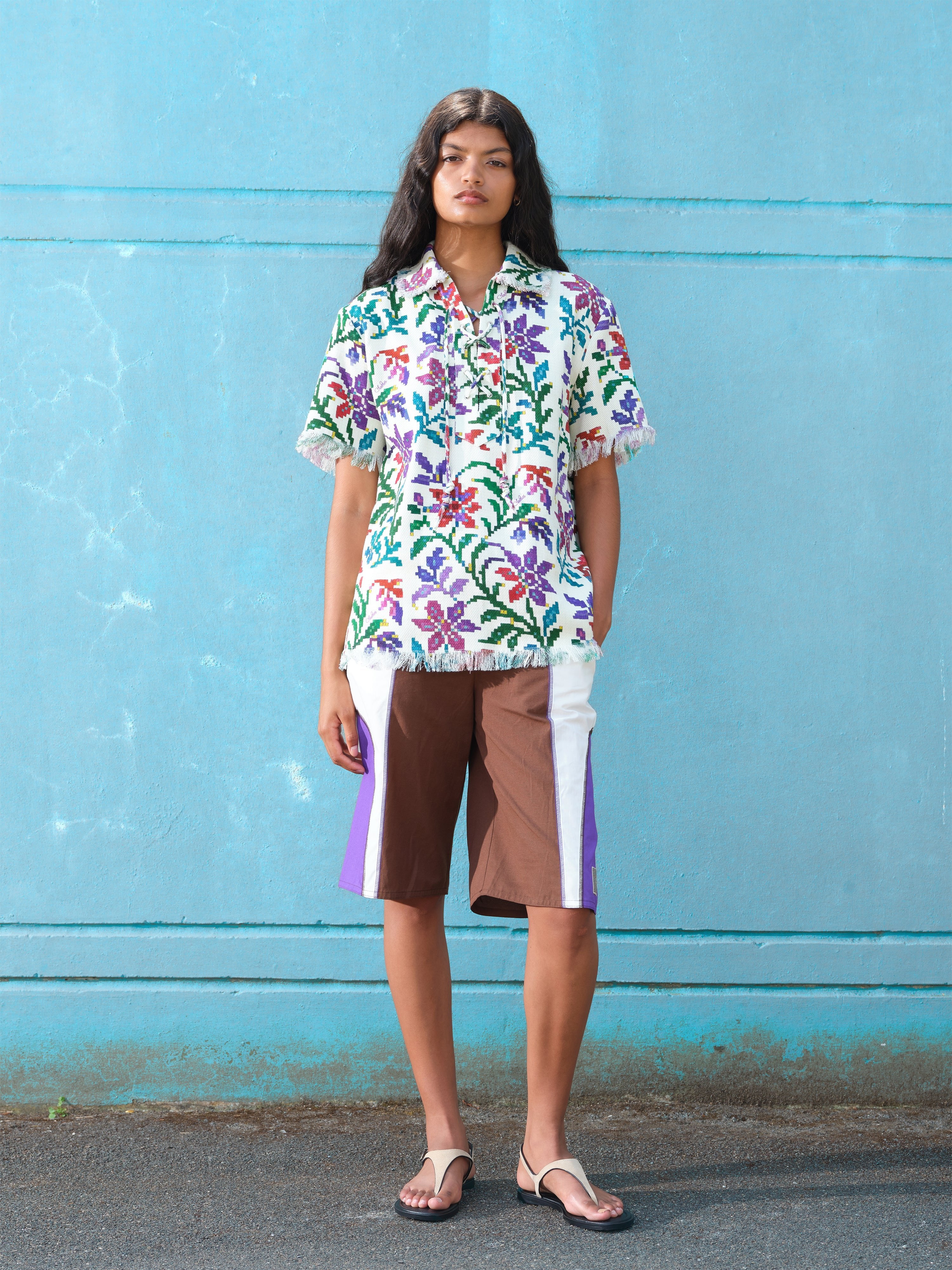 MALIBU - Relaxed fit sporty shorts with colorblock panels