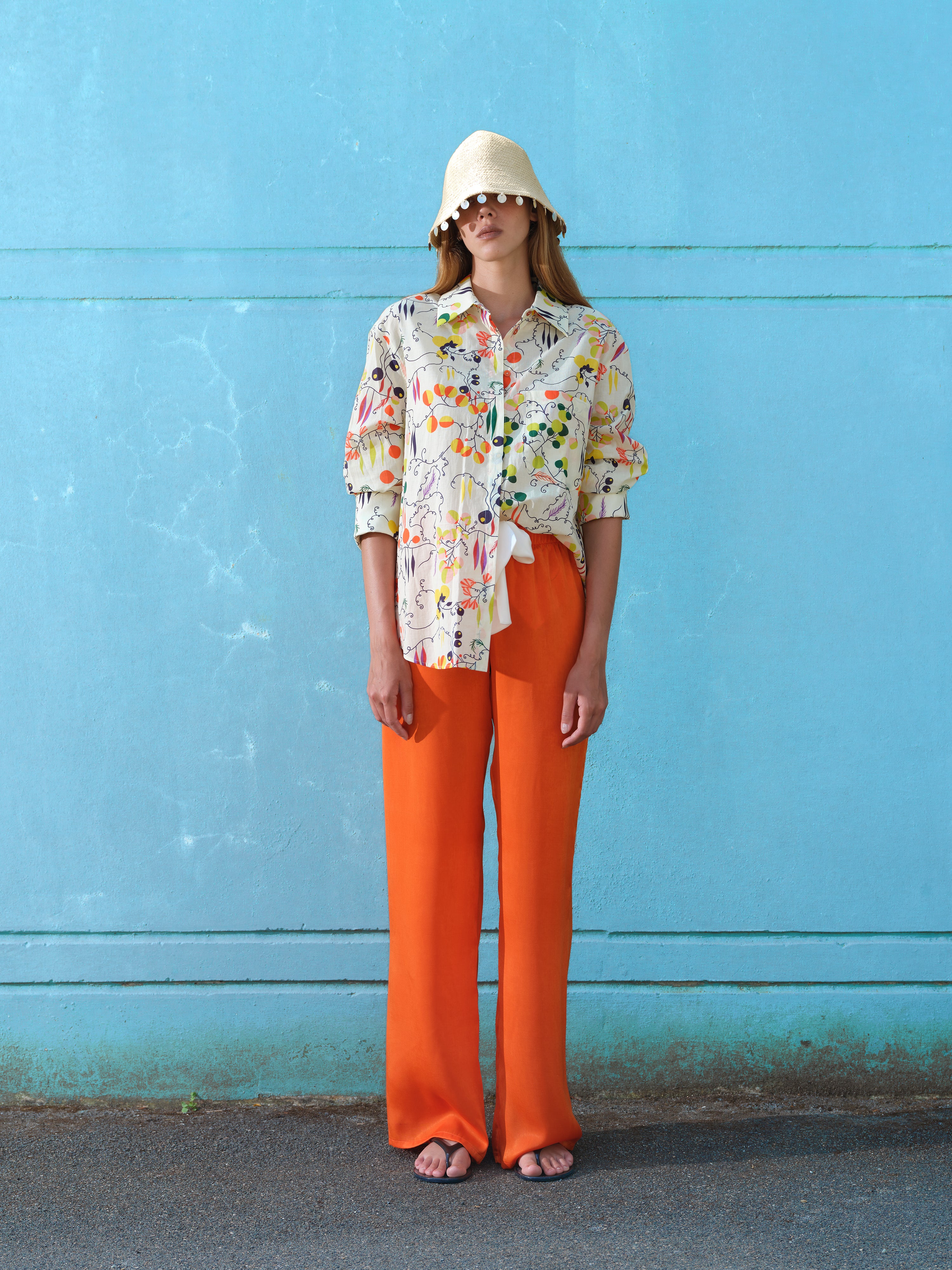 MANOCE - Embellished pocket wide-leg drawstring pants